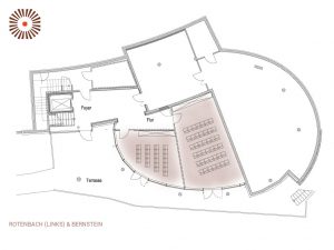 Skizze mit Bestuhlung kombinierbare Tagungsräume Rotenbachtal & Bernstein im Tagungshotel Schwarzwald Panorama