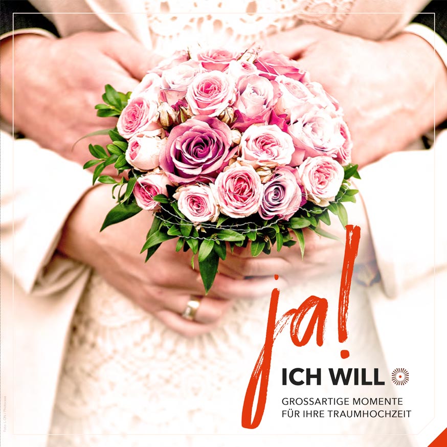 Titelseite der Hochzeitbroschüre vom Schwarzwald Panorama: Ja! Ich will. Großartige Momente für Ihre Traumhochzeit
